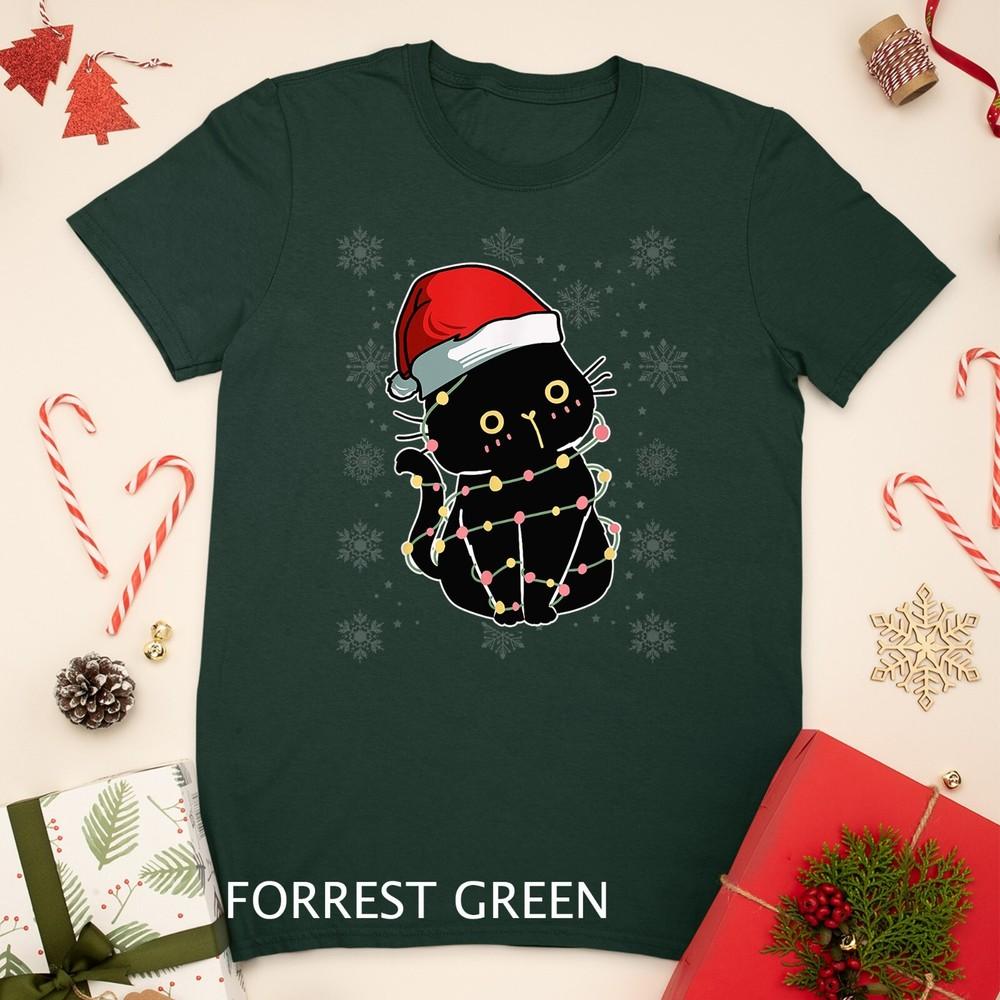 

Christmas Cat Black Cat Cute Christmas Funny Pajama T-Shirt Unisex T-shirt 2XL