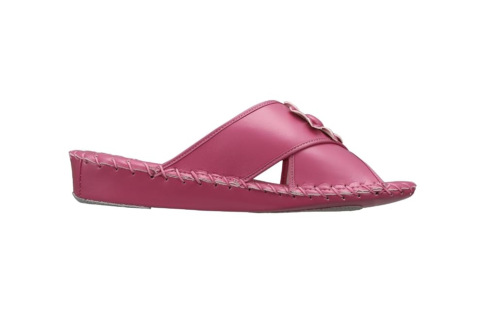 Pansy Women's Room Shoes 9370J Hand-Knitted Footbed Size LL Pink