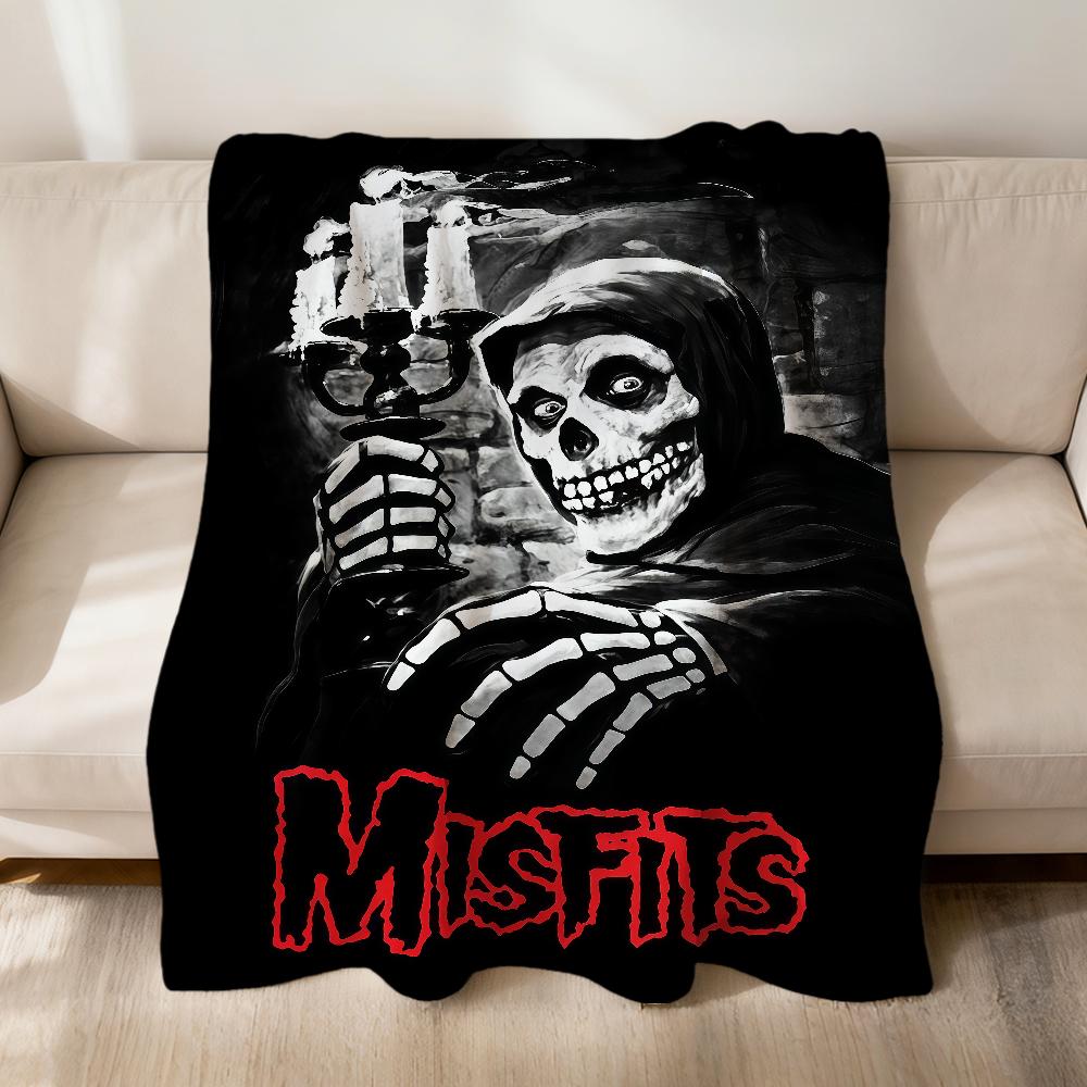 cool garbage Punk Music BAND M-Misfitstry m-Misfits Flannel soft warm plush blanket sofa living room hogar bed home Car portable