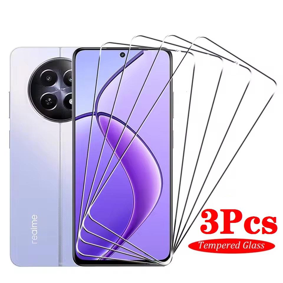 3 unidades HD cobertura completa de vidro temperado para Realme 10 11 9 Pro Plus 12 8 9i 8i protetor de tela