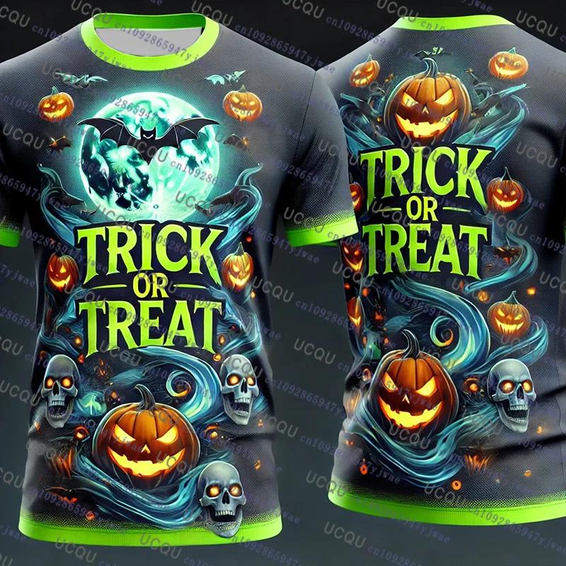 2026 T-shirt Halloween Vêtements Hommes Femmes Manches Courtes T-shirt Citrouille Impression 3D T-shirt Harajuku T-shirt Halloween