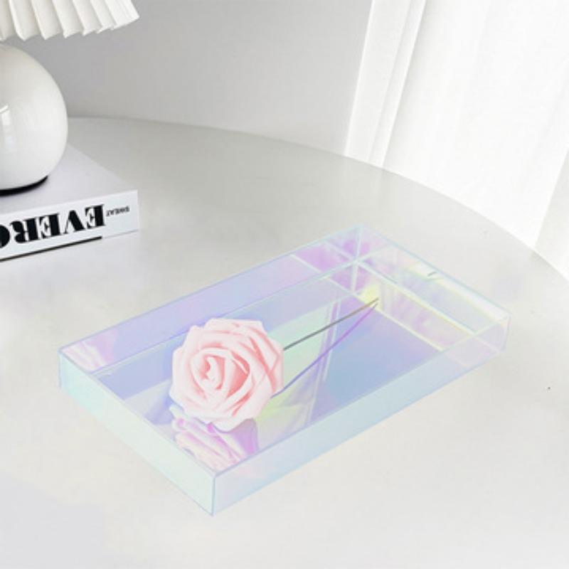 

Акриловый Прозрачный Поднос для Водных Стаканов Чайная Чашка Хранение Ювелирных Изделий Цвет Десертный Декоративный Креативный Простой Туалетный Поднос