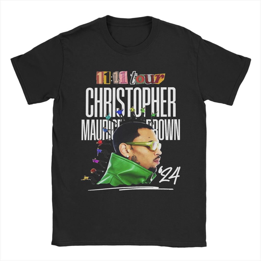 Men Rapper Chris Brown Breezy Bowl XX Tour T Shirts Pure Cotton Clothing Fashion Short Sleeve Crew Neck Tees Plus Size T-Shirts