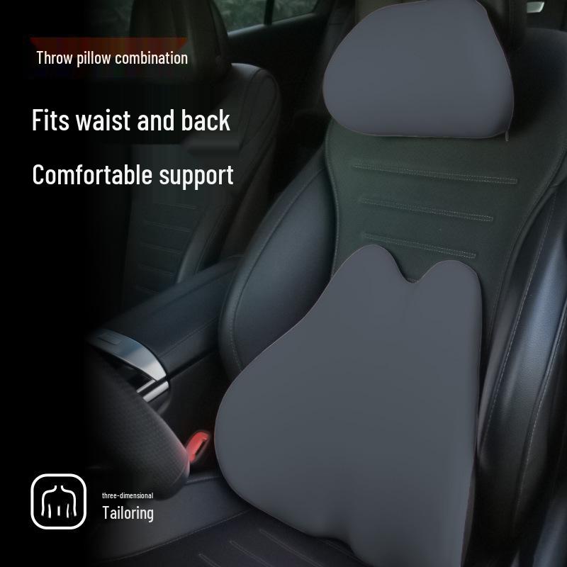 Memory Foam Lumbar and Neck Support Car Cushion Set