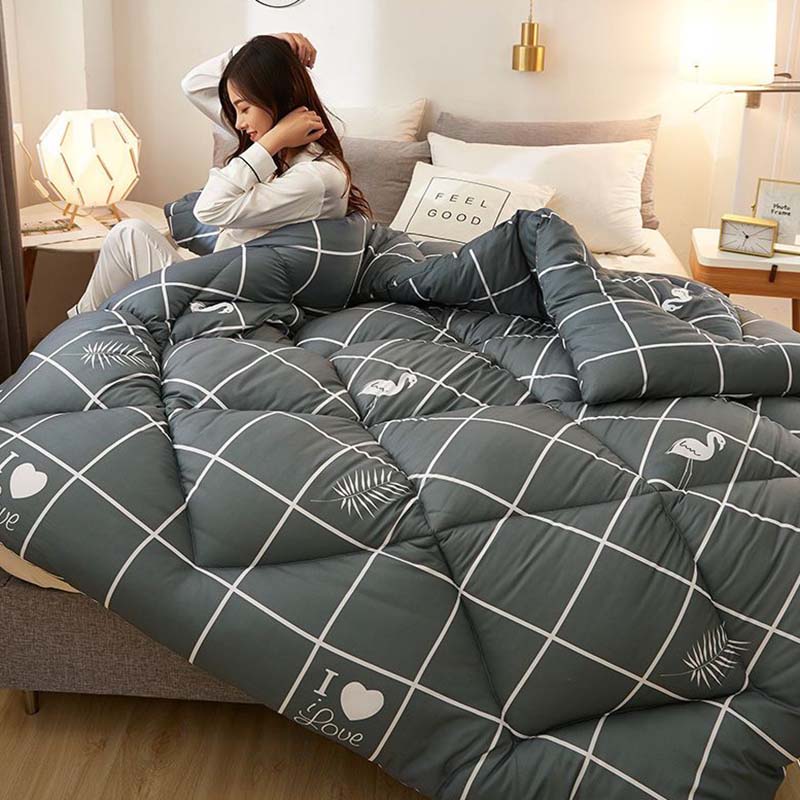 Thickened Quilt with Cotton Wadding Velvet Warm Quilt Core Breathable and Lightweight Single or Double Person Available Bedding Article All Seasons