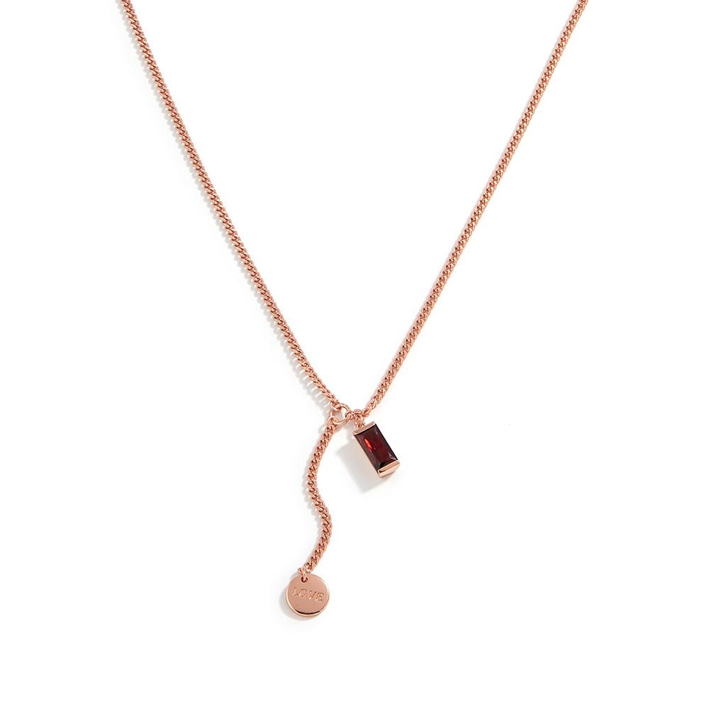 Bolaijewelry Винтажное ожерелье из розового золота с натуральным гранатом на ключицу, модные женские новые изысканные ювелирные изделия, подарок из стерлингового серебра 925 пробы