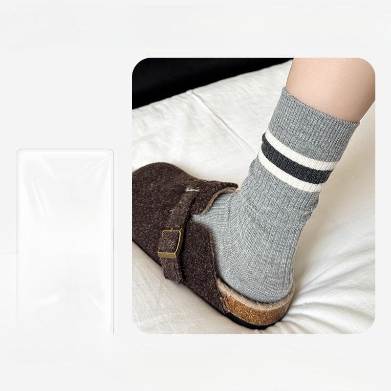 Women's Autumn and Winter Striped Color Contrast High Tube Pile Socks