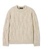 TRILLION Washable Big Cable Oversized Crew Neck Knit [Ivory]