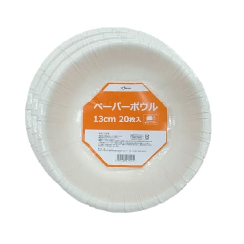 TOSHIN Disposable Paper Plates and Bowls, 13cm, Pack of 60, Microwave Safe, Water and Oil Resistant, Mini Size, Commercial Use, Paper B13