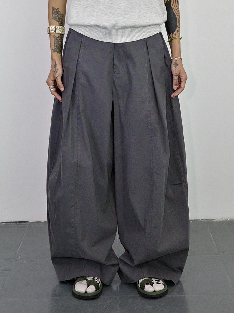 Gollum, autumn men's and women's wide-leg trousers, neutral wind loose silhouette tooling, three-dimensional scimitar balloon trousers