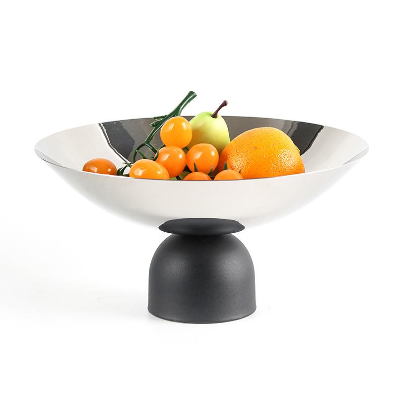 Stainless Steel Storage Tray, Large Fruit Bowl, Restaurant Round Fruit Plate, Household Snack Plate, Tableware, Kitchen Supplies