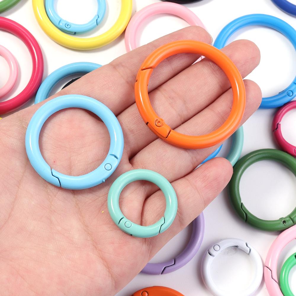 Colored Zinc Alloy Enamel O-Ring Keychain Bag Accessory