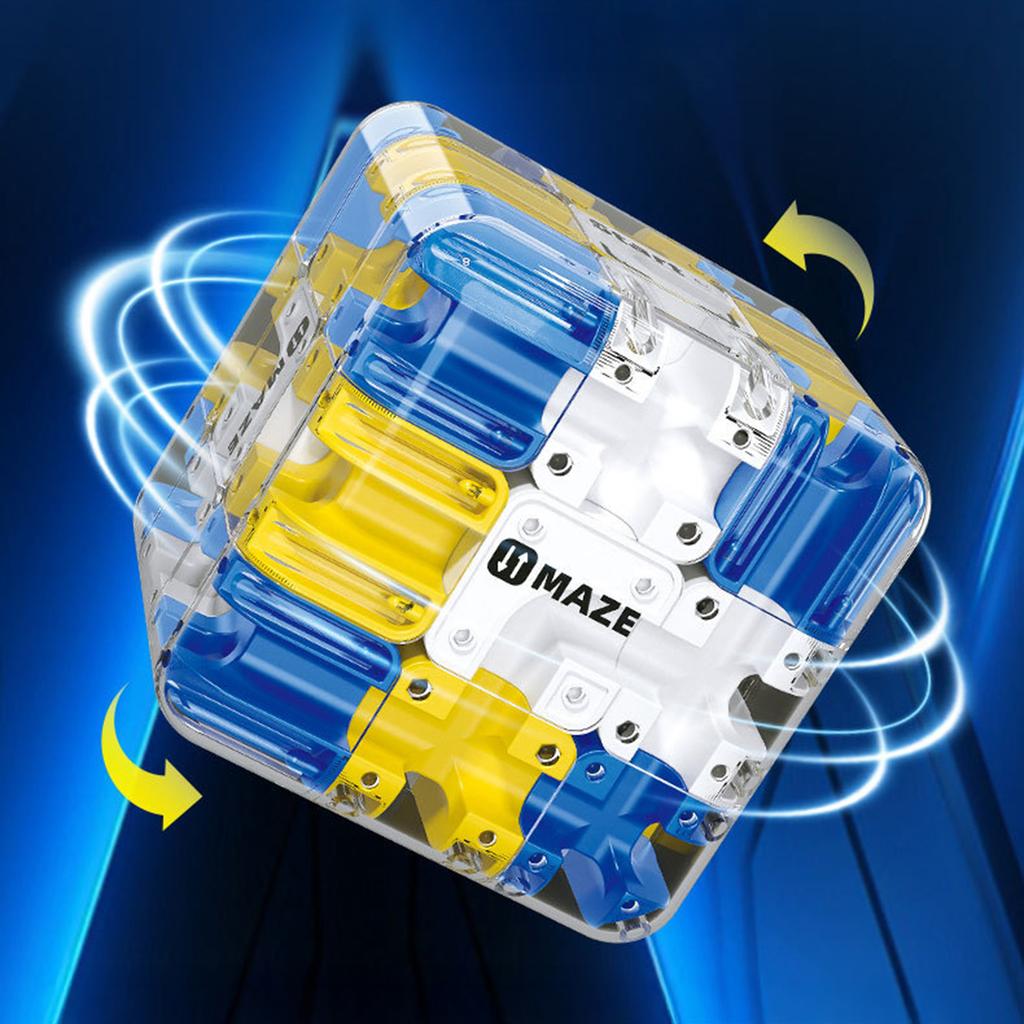 3D Rotating Maze Puzzle Cube Three Layer Brain Teaser Game For Kids Logic Training And Focus Development