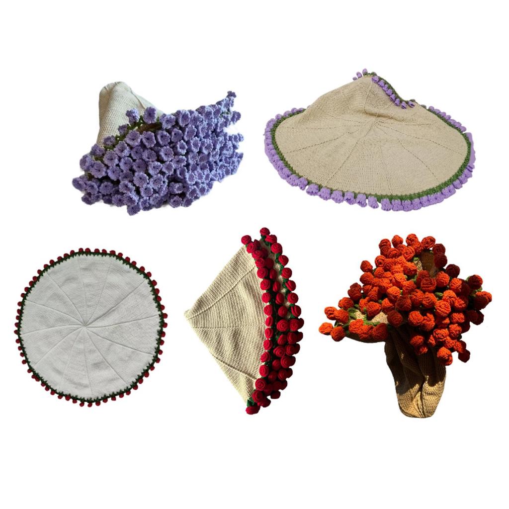 Bouquet Blanket Crochet DIY Thread Set Craft Knitting Set Crafts Creative Handmade Elegant Crochet Starter Kit