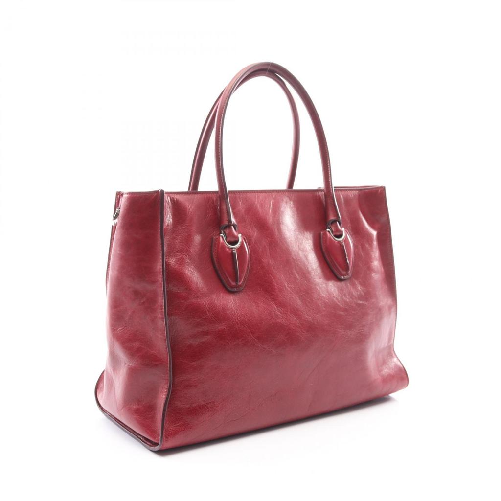 Used TOD'S D-styling Tote Bag Leather Bordeaux Used Women