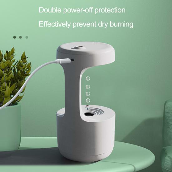 1 Set 800ML Air Humidifier Anti-gravity Water Droplet Reflow Weightless Sprayer LED