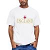 Men's Casual Short Sleeve Crew Neck T-Shirt England Football Inspired Graphic Print Comfortable Fit Lightweight Fabric
