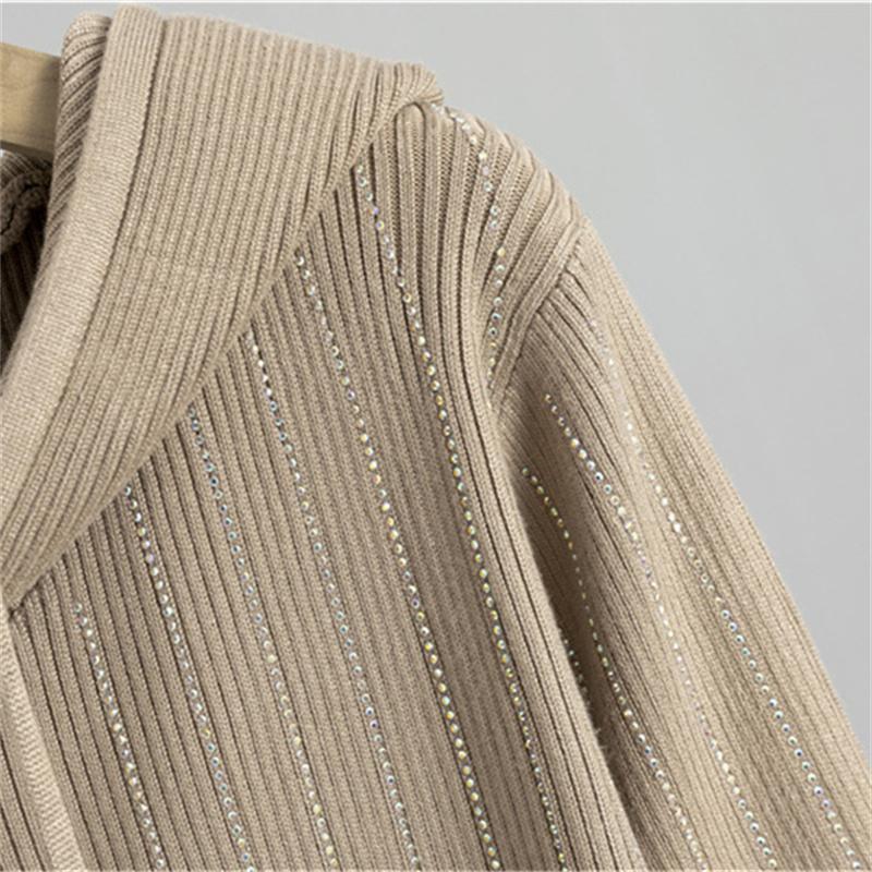 Cardigan Maglione Giacca Autunno Inverno da Donna Completo Due Pezzi Moda Gonna Corta Completo