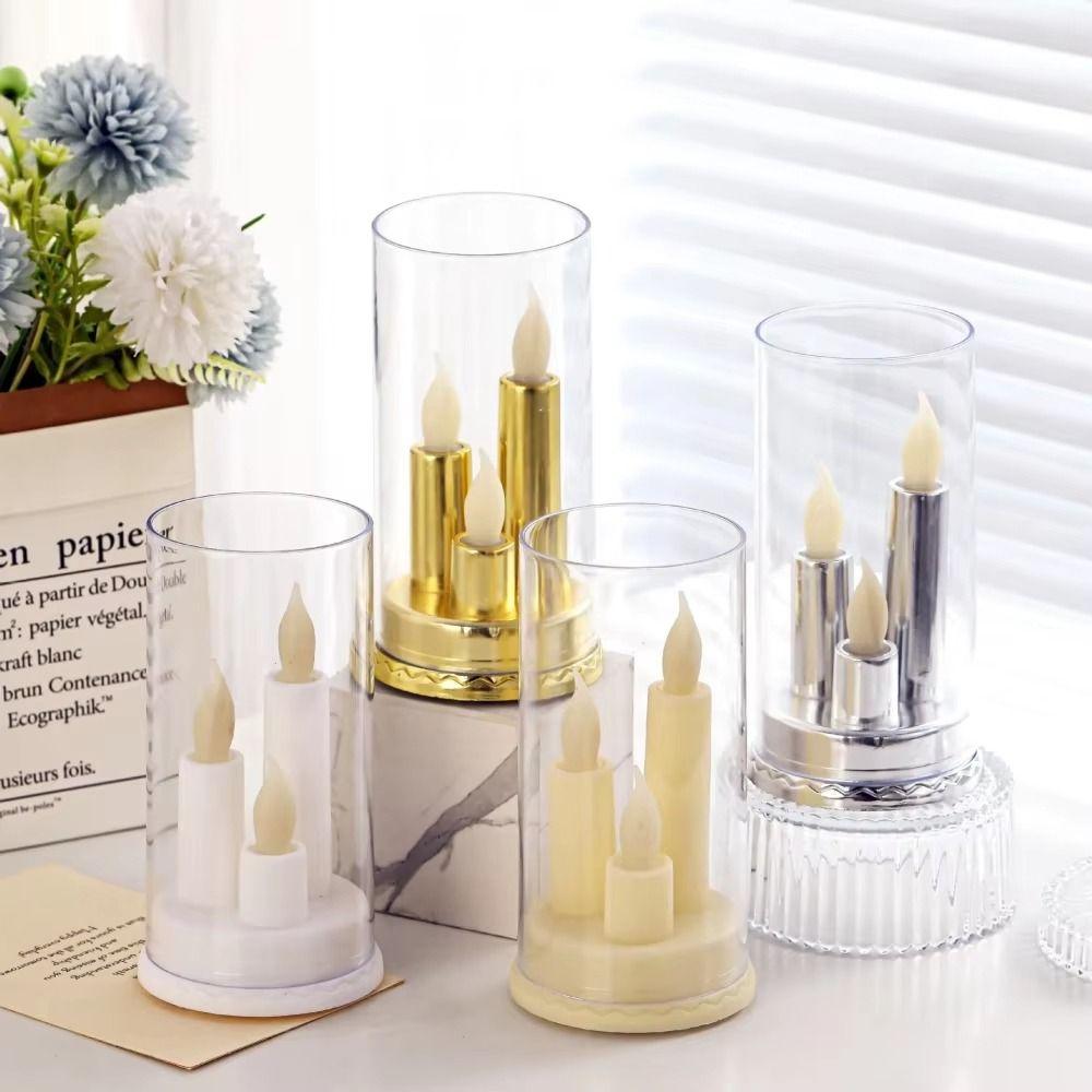 Flackerndes Elektronisches Kerzenlicht Spitzkerze Flammlose Säulenkerze Feiertagspartys