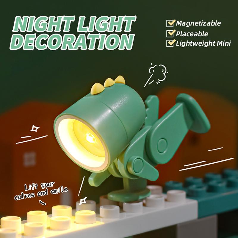 Creative Mini Led Desk Lamp Cartoon Folding Table Lamp Kids Room Bedroom Reading Book Light DIY Desktop Ornament Holiday Gifts