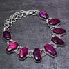 Pink Labradorite Gemstone Handmade 925 Sterling Silver Jewelry Necklace 18" E4K45