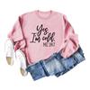 Loose Casual Women's Sweatshirt - 'Yes, I'm Cold' Print, Round Neck