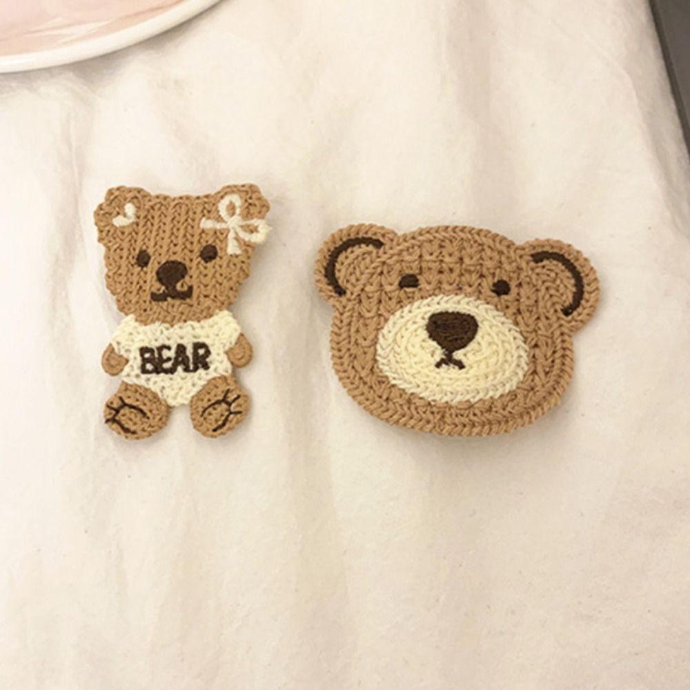 For Clothes Cute Bear Clothes Decoration Cartoon DIY Appliques Badge Patch Embroidery Stickers