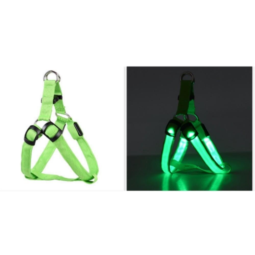 Light Up LED Dog Harness Adjustable Rechargeable Luminous Pet Chest Strap Flashing Soft Dog Glowing Vest Night Walking The Dog