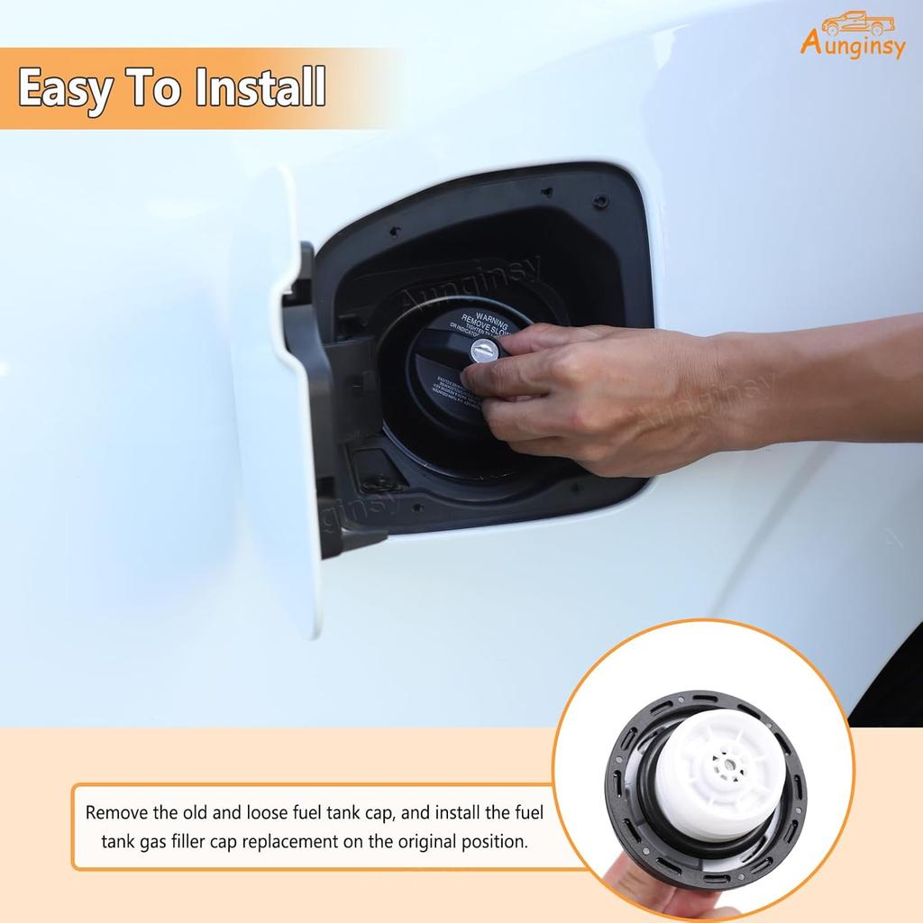 Aunginsy Fuel Tank Cap Replacement Anti-theft Lock Cap Compatible with Nissan Frontier 2021-2025 Car Door Fuel Tank Cover W/Lock Gas Cap Tank Trim