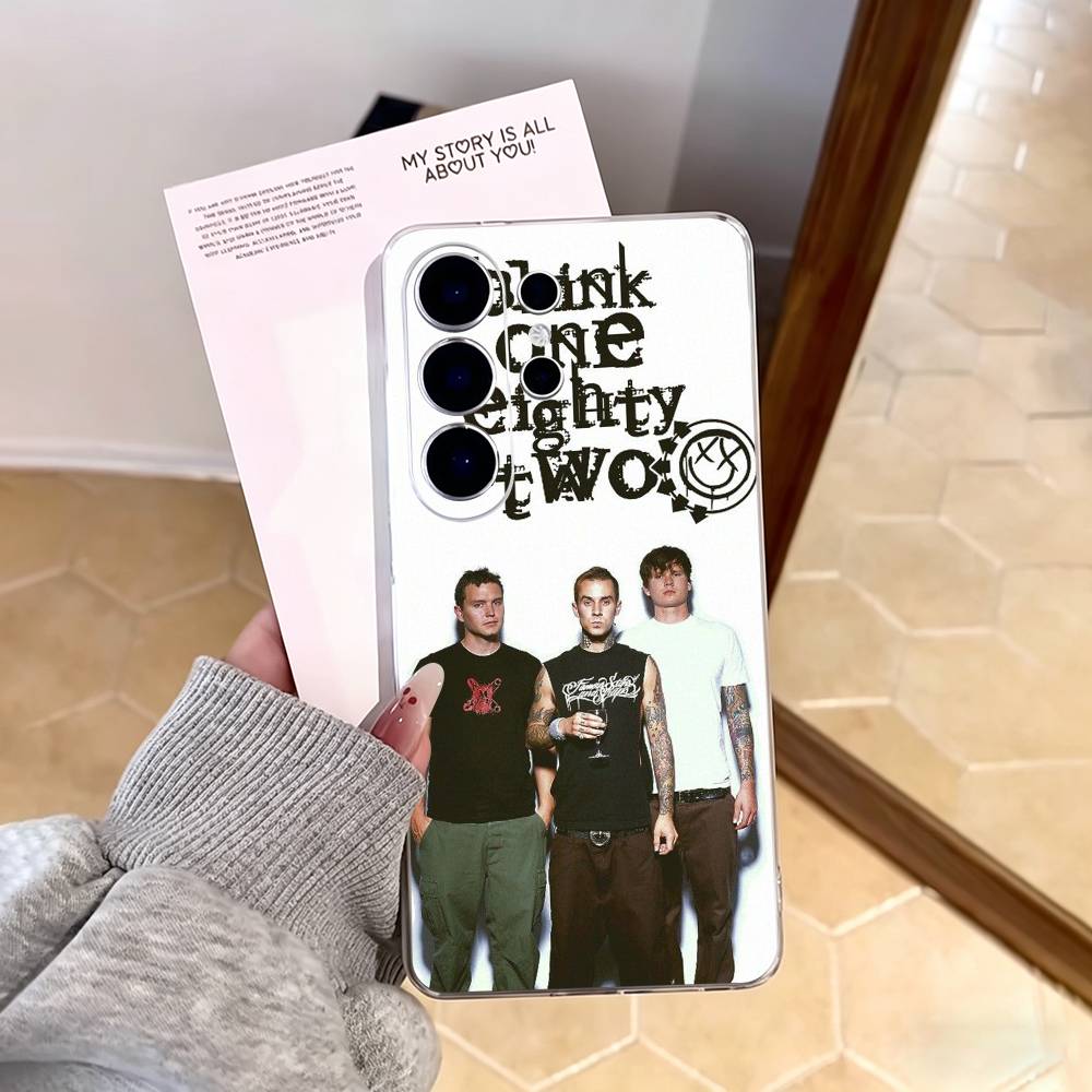 Punk B-Blink-182 Band Phone Case For Samsung S25,S24,S21,S22,S23,S30,Ultra,S20,Plus,Fe,Note,10,9,5G Transparent Cover