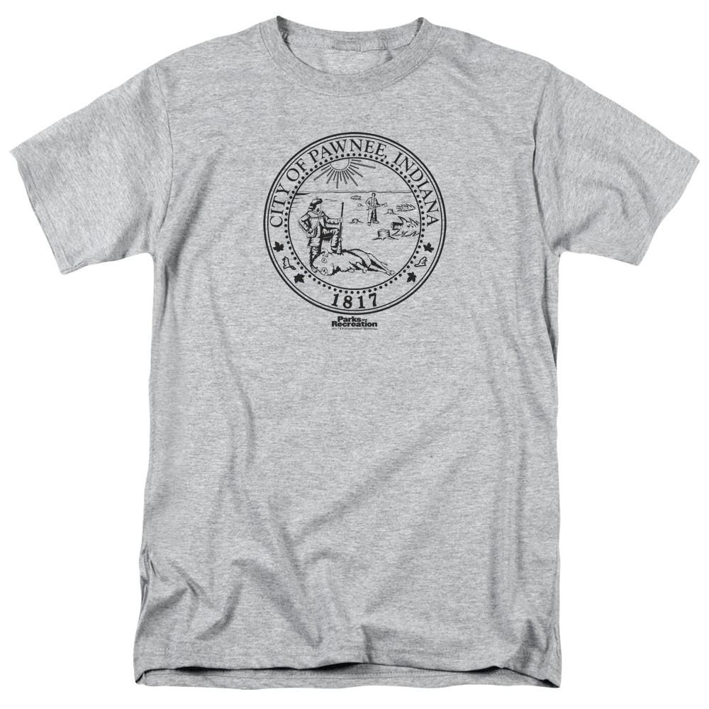 Parks And Recreation Pawnee Seal Licensed Adult T-Shirt M