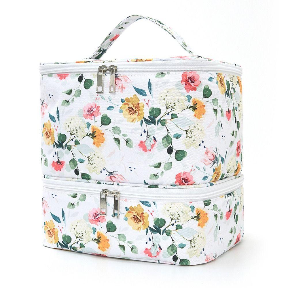 Fashion Double-layer Nail Polish Storage Bag Large-Capacity Multifunction Cosmetic Bag Portable Essential Oil Bag Nail Care Kit