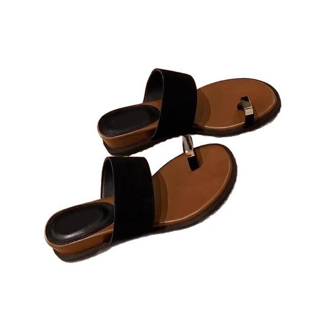 Französische Retro-Zehentrenner Damen-Oberbekleidung 2025 neue Mode vielseitiger Rock Strand-Slipper