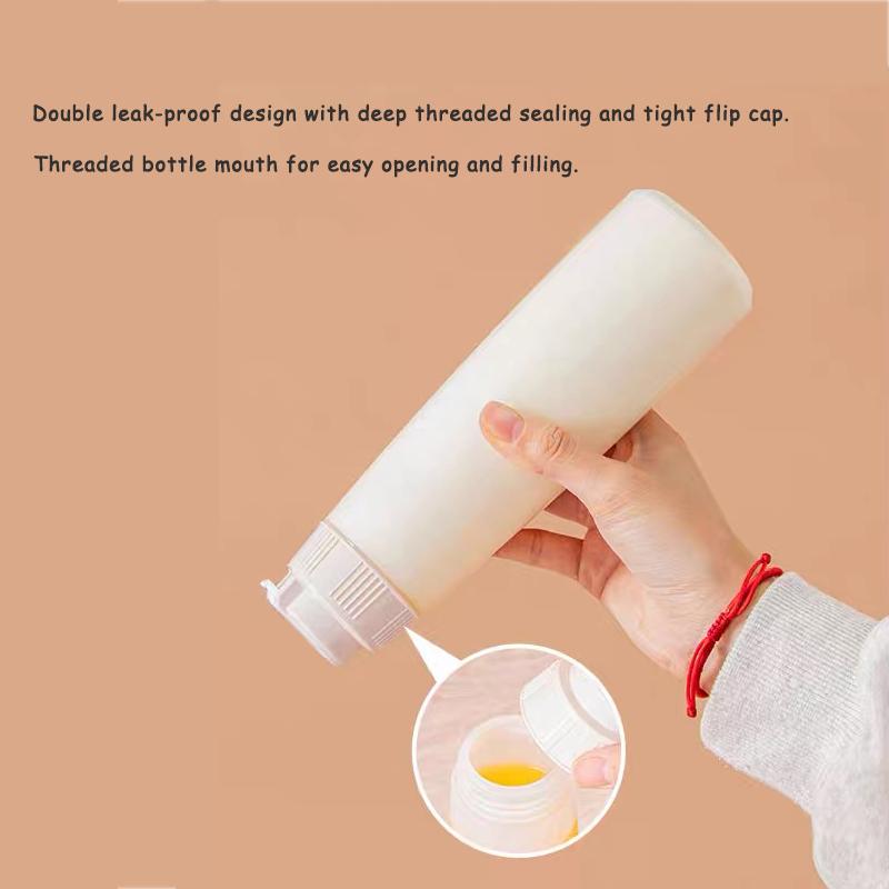 Leakproof Squeeze Sauce Bottle Cross Silicone Valve Condiment Bottle Kitchen Dispenser for Salad Ketchup
