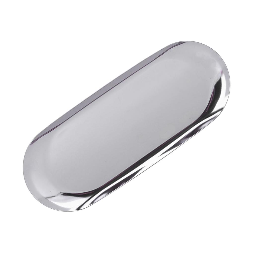 Oval Jewelry Tray Mirror Reflection Vacuum Plating Oval Decorative Tray Glossy Oval Nail Storage Tray for Jewelry