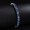 Rose Gold Silver Color 5mm Pink Blue Green Red Tennis Bracelet Bangle for Women Wedding Fashion Jewelry Party Gift S4777