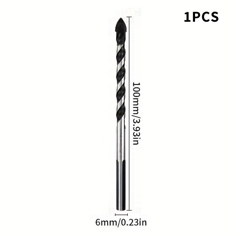

6mm Multifunctional Glass, Metal, Tile Drill Bit Set - Triangle Diamond Drills for Ceramic, Concrete, Brick, Wood