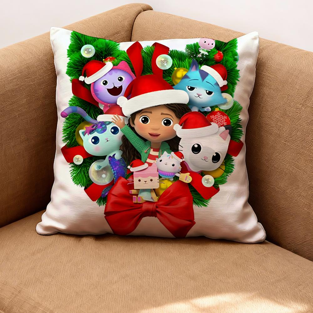 Gabby's Dollhouse Cushion Cover Premium Comfort Reversible Pillow Cove -Two in One Design for Any Room & Car Interior