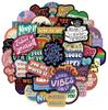 50 Non-Infringing Inspirational Graffiti Stickers: Vibrant Chinese Designs for Suitcases, Guitars, and Notebooks. Waterproof and Durable.