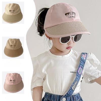 Çocuk Güneş Şapkası İlkbahar ve Sonbahar İnce Stil Yüksek At Kuyruğu ile Bağlanabilir Kız Bebek Yaz Boş Üst Beyzbol Şapkası Kız Güneş Şapkası