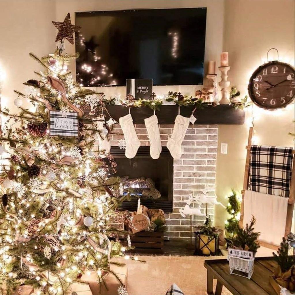 4 Pack Christmas Stockings 18 Inches Cable Knitted Stocking Gifts Decoration for Family Holiday Xmas Party Decor