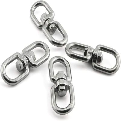 304 Roestvrij Staal Draaibare Haak – 360° Dubbele Ring Connector – M4/M5/M6, 113-300kg – Voor Boten, Kamperen, Hondenriemen, Plantenhangers