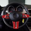 5Pcs Red Carbon Fiber Steering Wheel Kit Cover Trim For BMW Z4 E85 2003-2008