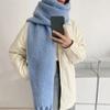 Macaron Solid Color Long Wool Tassel Scarf Windproof Winter Cashmere Shawl Warm Neck Scarf  Girls
