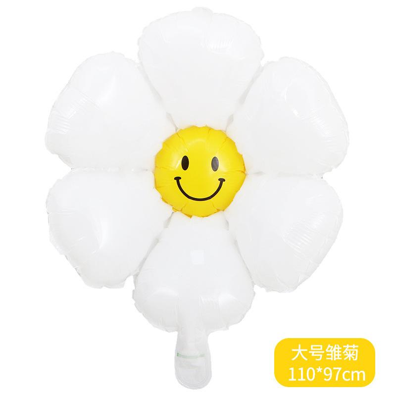 Wind White Little Daisy Balloon Egg Flower Chrysanthemum Birthday Arrangement Smiley Face Sun Flower Balloon
