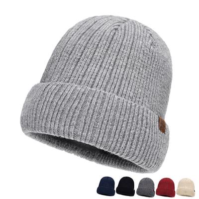 Wool Hat Autumn Winter Men Women Pullover Hat Velvet Thick Knitted Hat Warm Hat