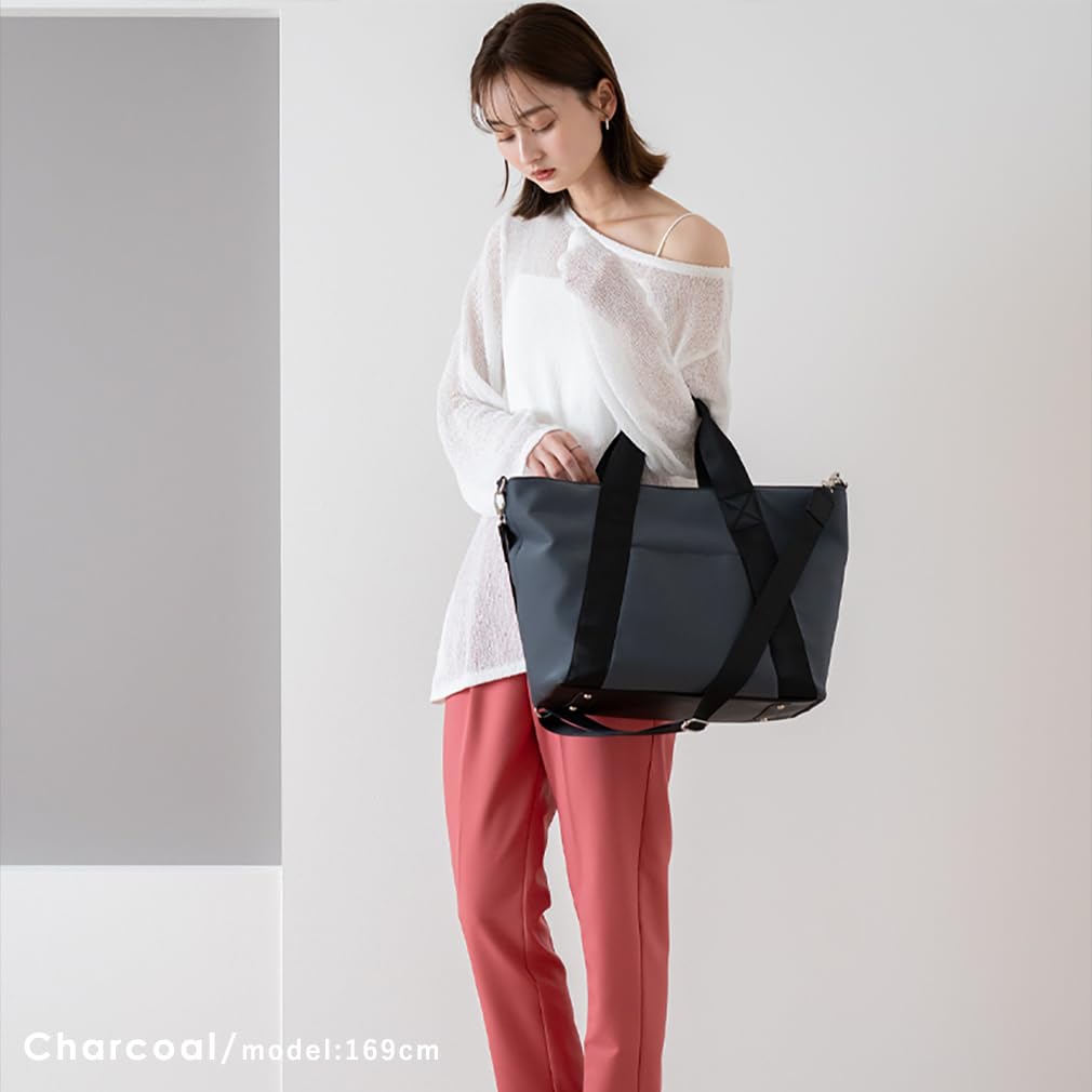 VITAFELICE Neoprene Tote Bag Women's 2-Way Inb-10156z (Charcoal)