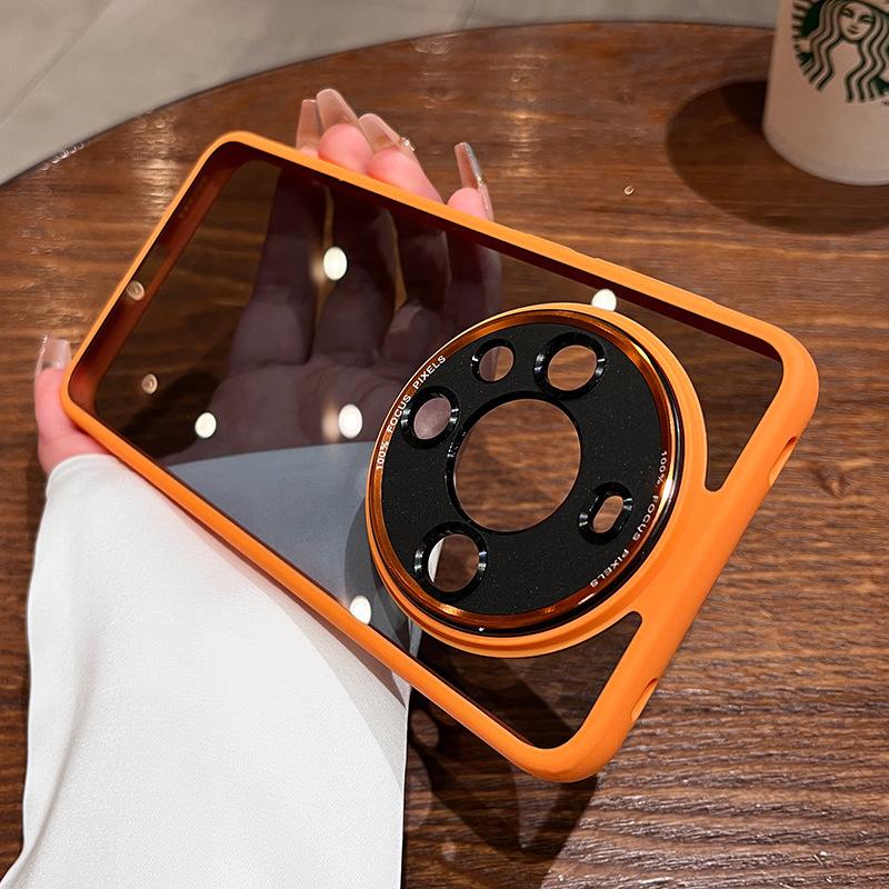 

Huawei Mate60pro+ Metal Lens Phone Case Transparent Acrylic Is Suitable for Mate60 Anti-drop Protective Case Mate60pro+ оранжевый