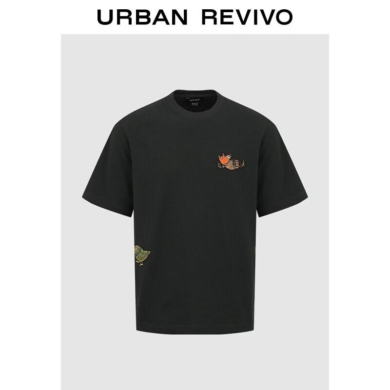 UR2026 Men s Casual Animal Embroidered Short Sleeve T-Shirt XS