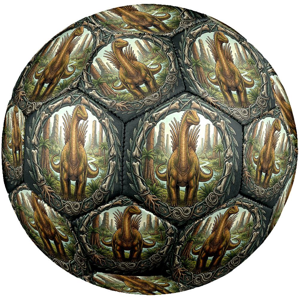 Prehistoric Dinosaur Kingdom Round Football Size 5 Adult Ball Suitable for Training Matches and Outdoor Team.